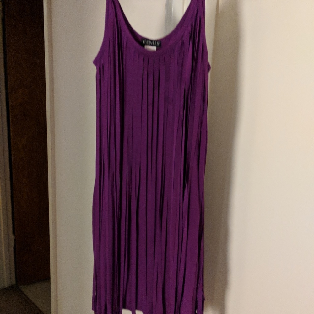 Fuscia fringe dress